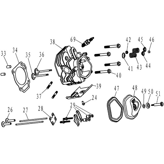 Головка цилиндра и клапана Champion GTP101E после 2021 года
